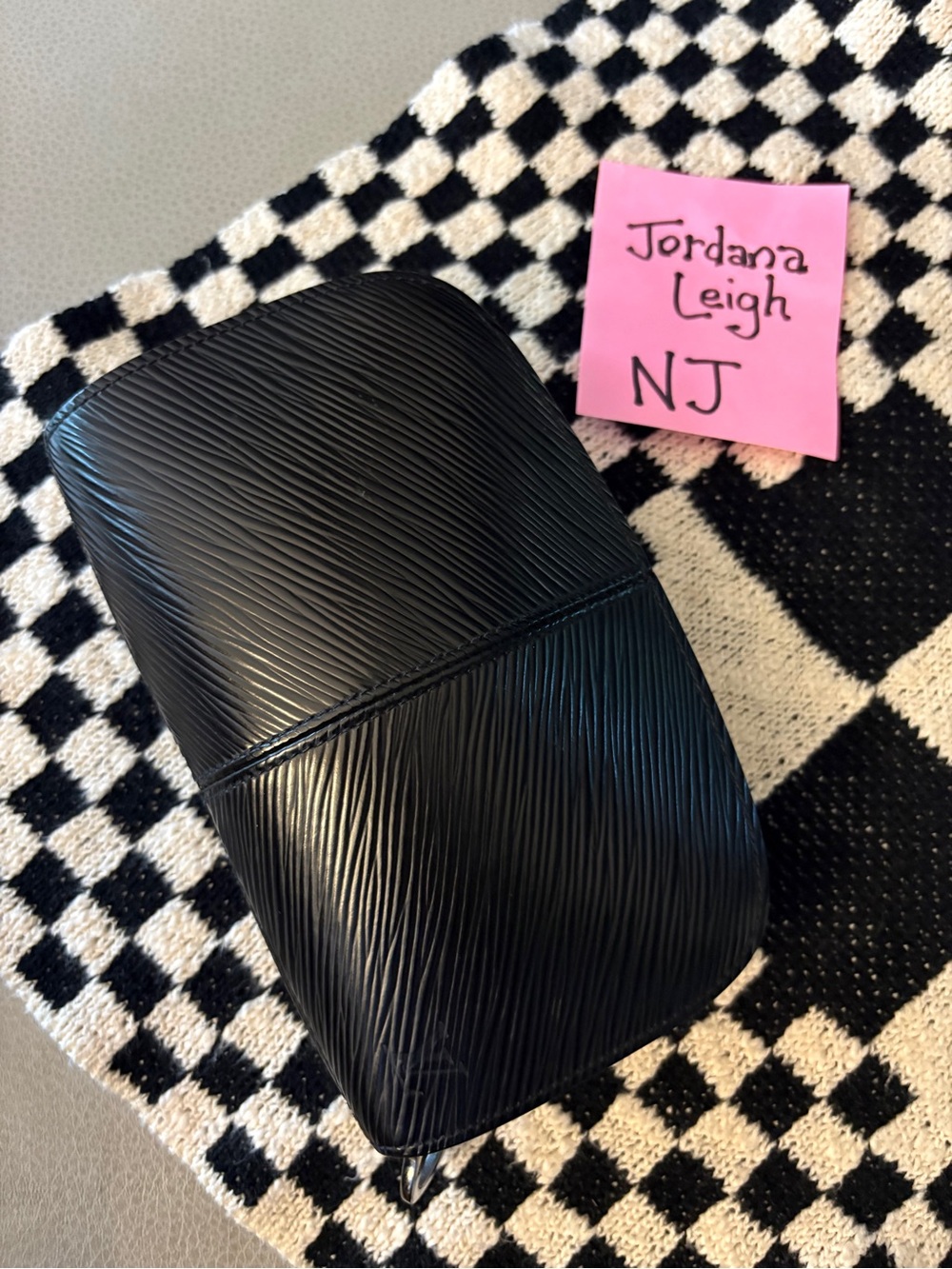 Louis Vuitton Black Epi Leather Zip Compact Wallet fits Key FOB